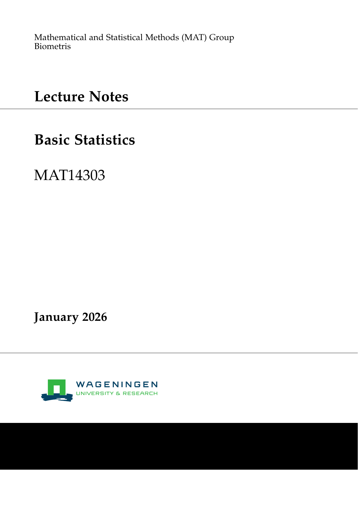 MAT14303 - Basic Statistics